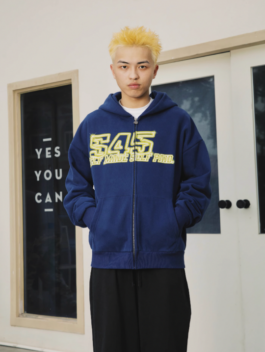 S45 Neon Tube Zipper Hoodie