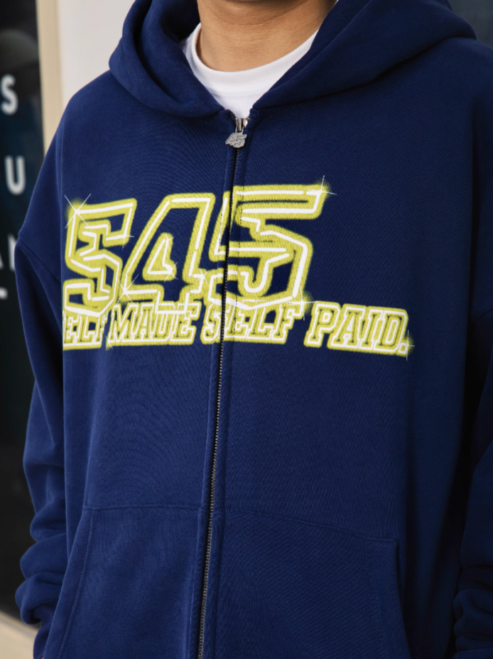 S45 Neon Tube Zipper Hoodie