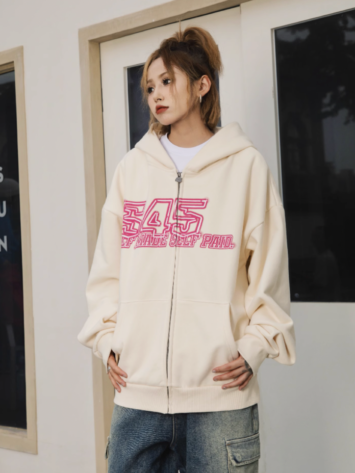 S45 Neon Tube Zipper Hoodie