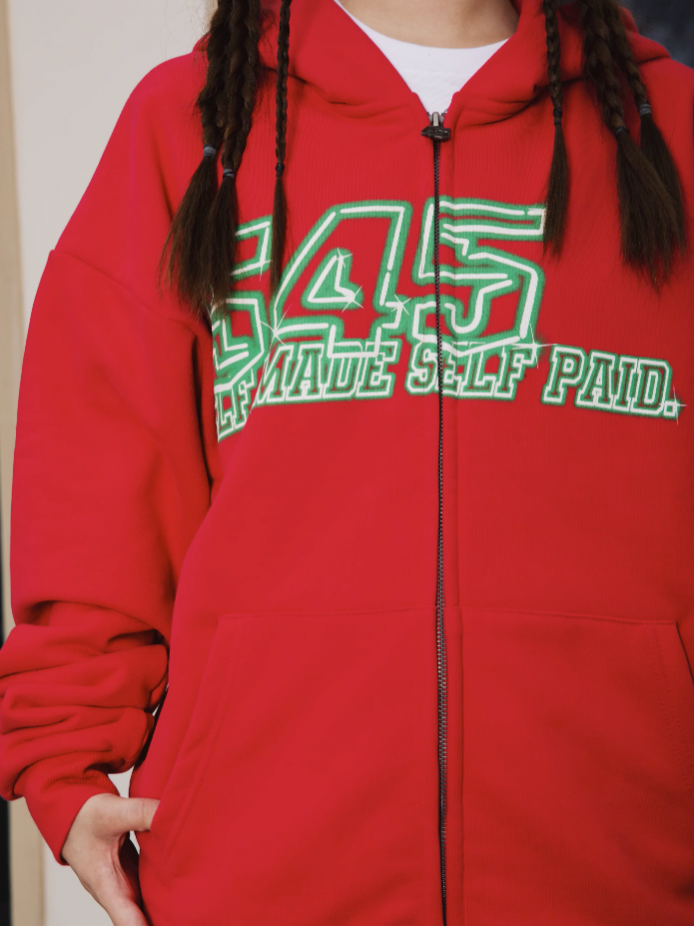 S45 Neon Tube Zipper Hoodie