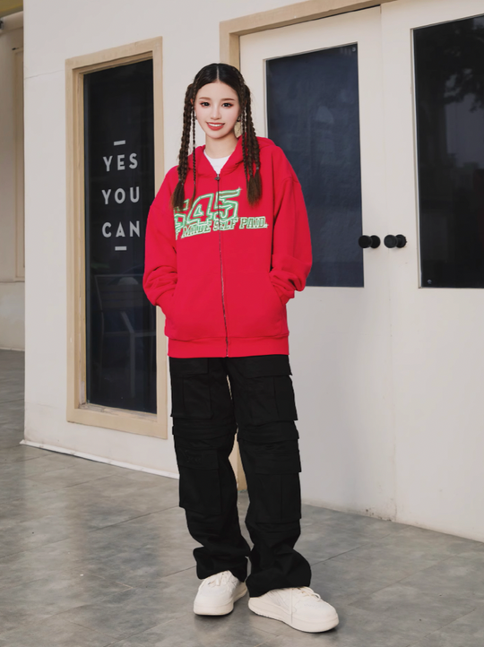 S45 Neon Tube Zipper Hoodie