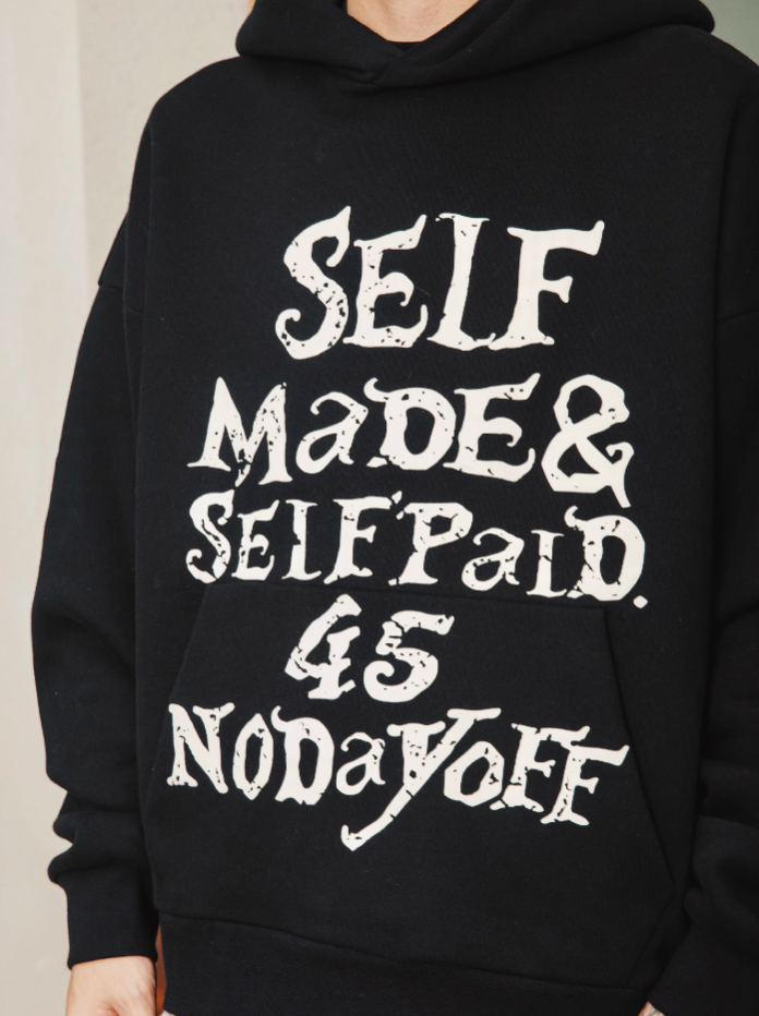 S45 Gothic Font Foam Printing Hoodie