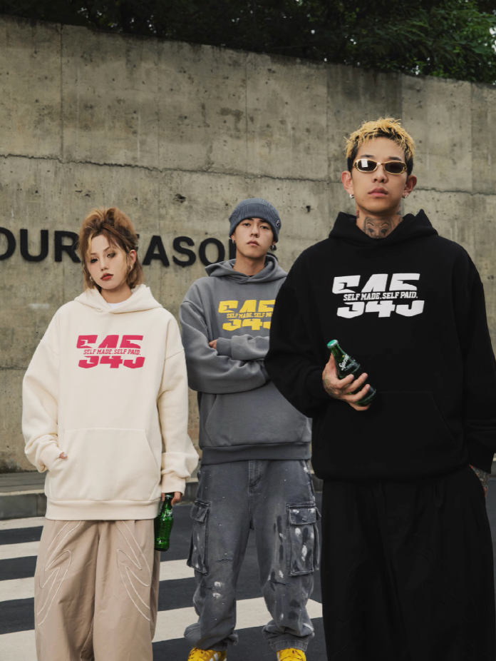 S45 Split Font Foam Hoodie