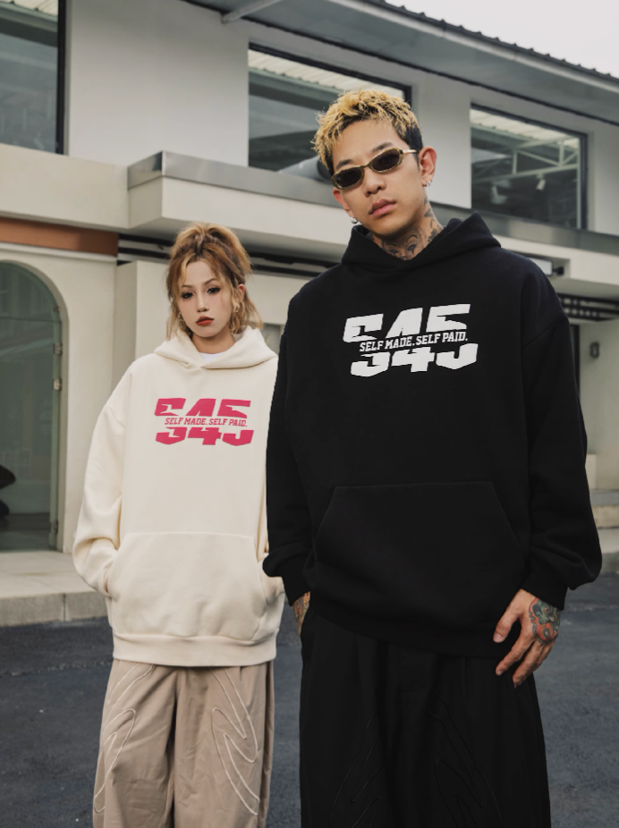 S45 Split Font Foam Hoodie