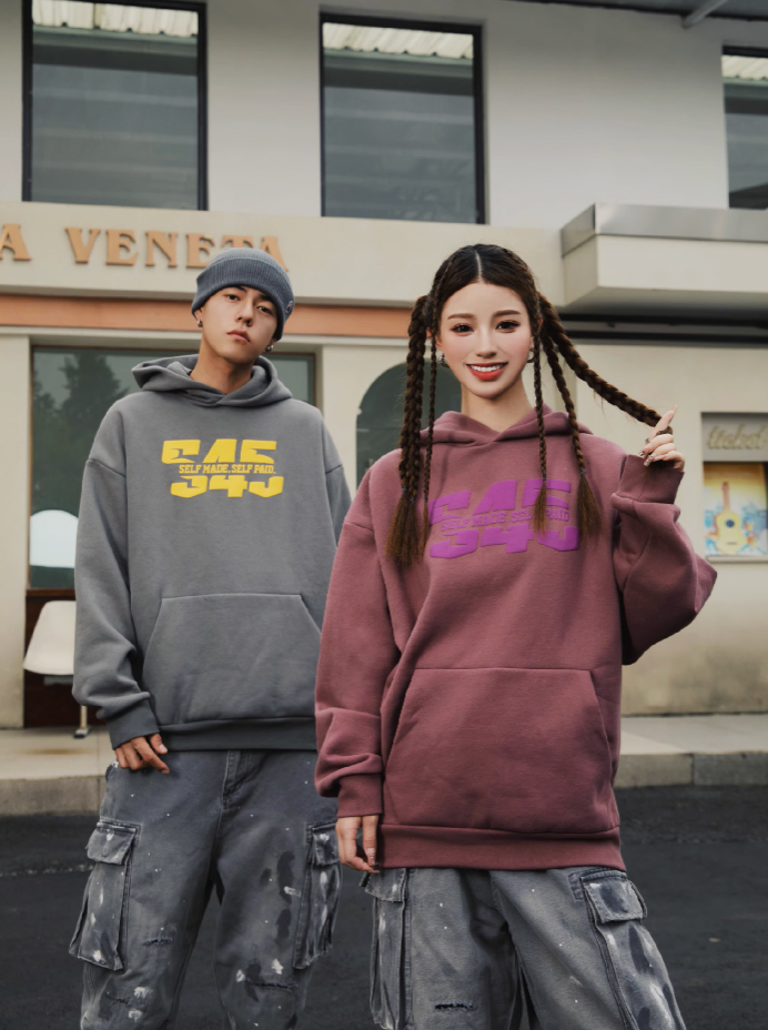 S45 Split Font Foam Hoodie