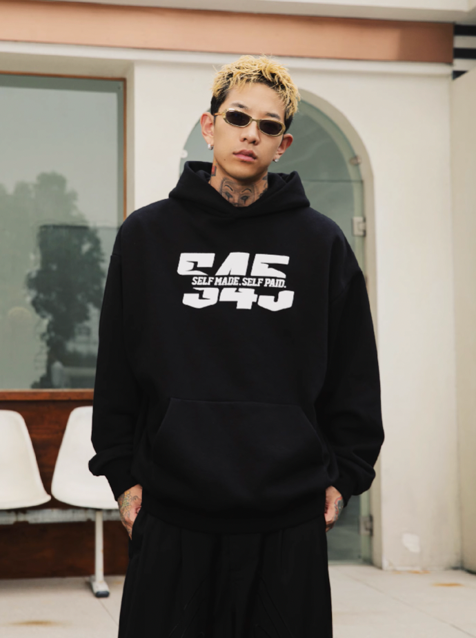 S45 Split Font Foam Hoodie