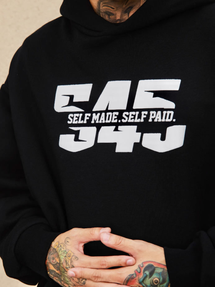 S45 Split Font Foam Hoodie
