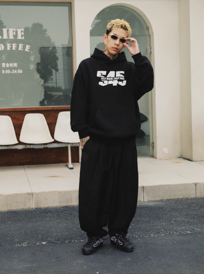 S45 Split Font Foam Hoodie