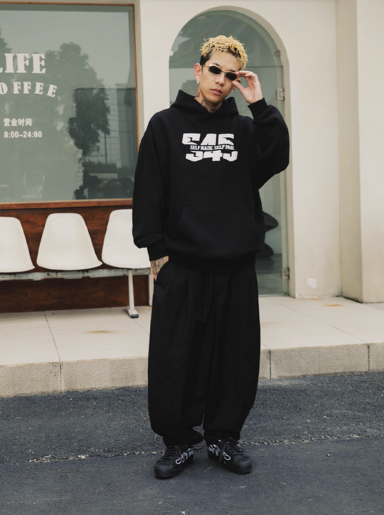 S45 Split Font Foam Hoodie