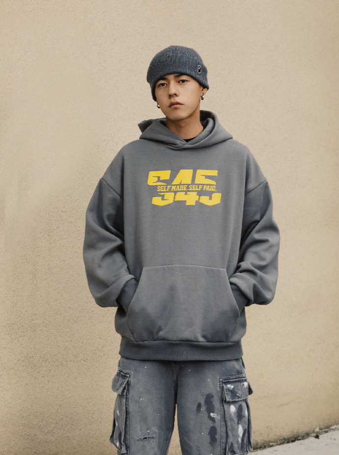 S45 Split Font Foam Hoodie