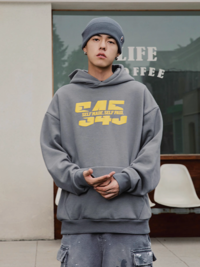S45 Split Font Foam Hoodie