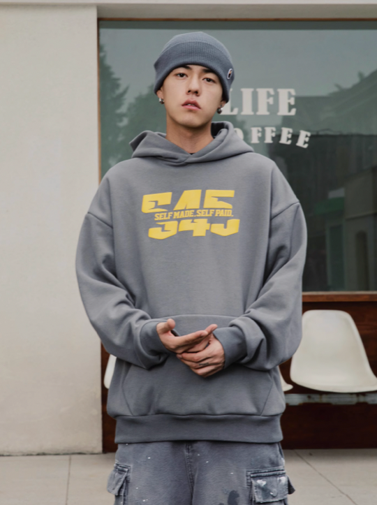 S45 Split Font Foam Hoodie