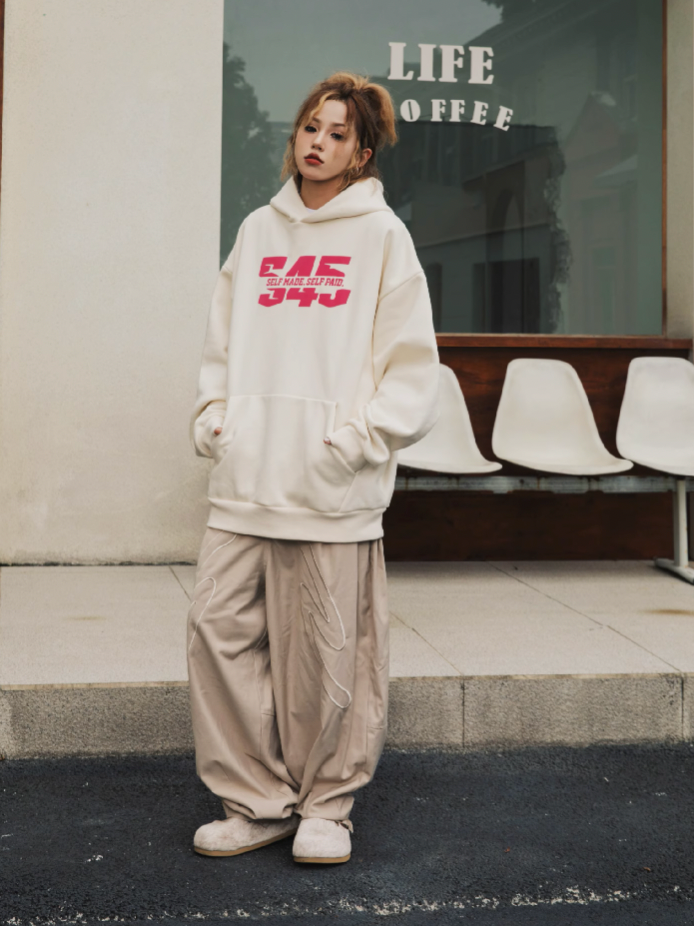 S45 Split Font Foam Hoodie
