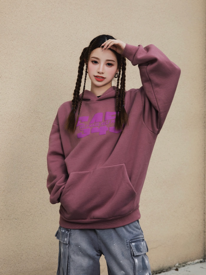 S45 Split Font Foam Hoodie