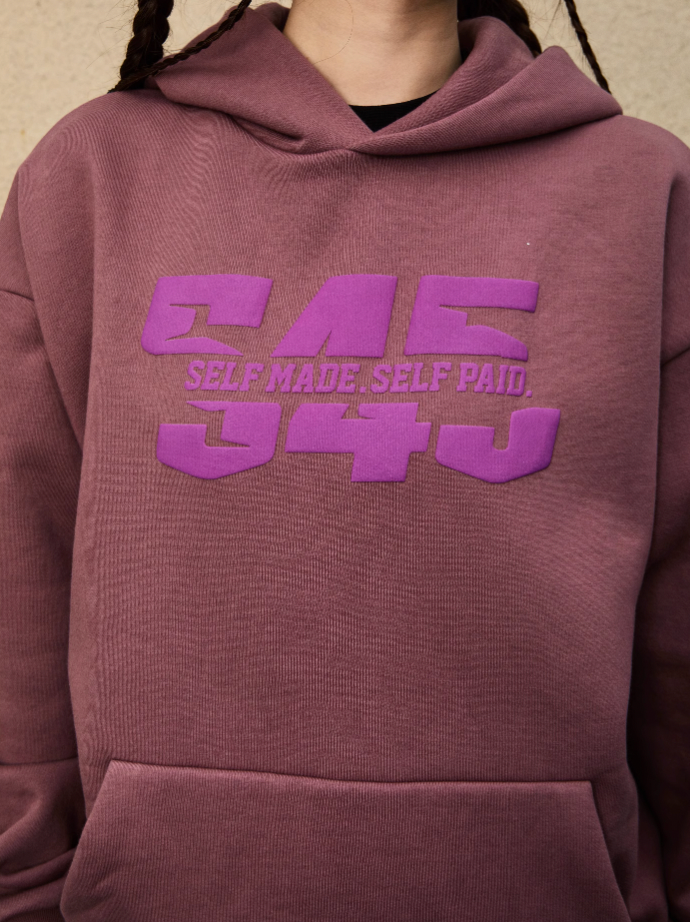 S45 Split Font Foam Hoodie