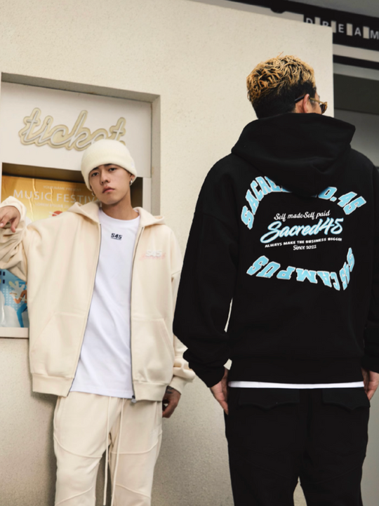 S45 Twisted Loop Logo Zipper Hoodie