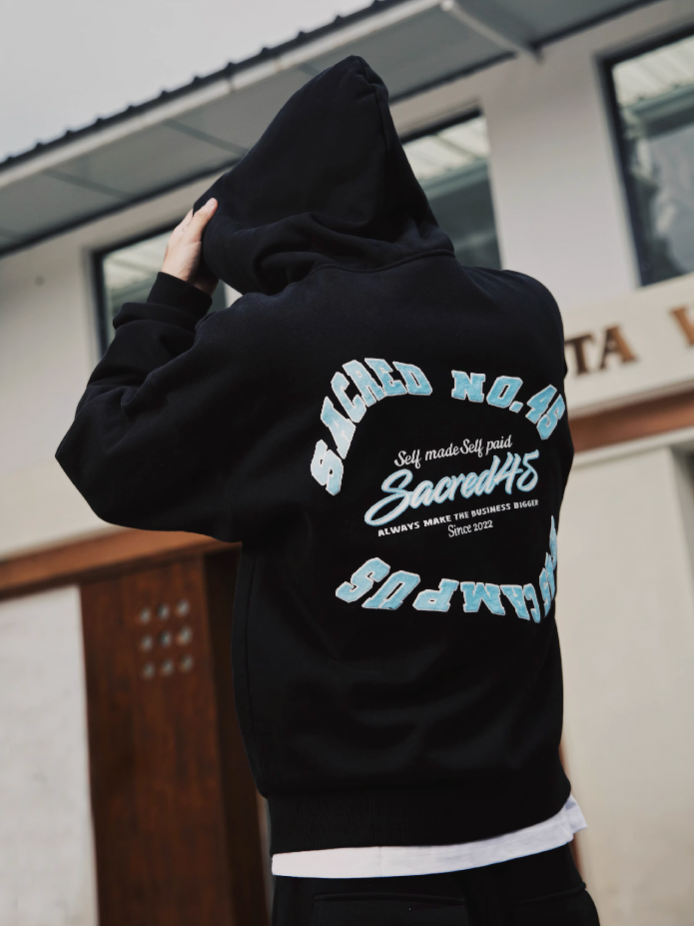 S45 Twisted Loop Logo Zipper Hoodie