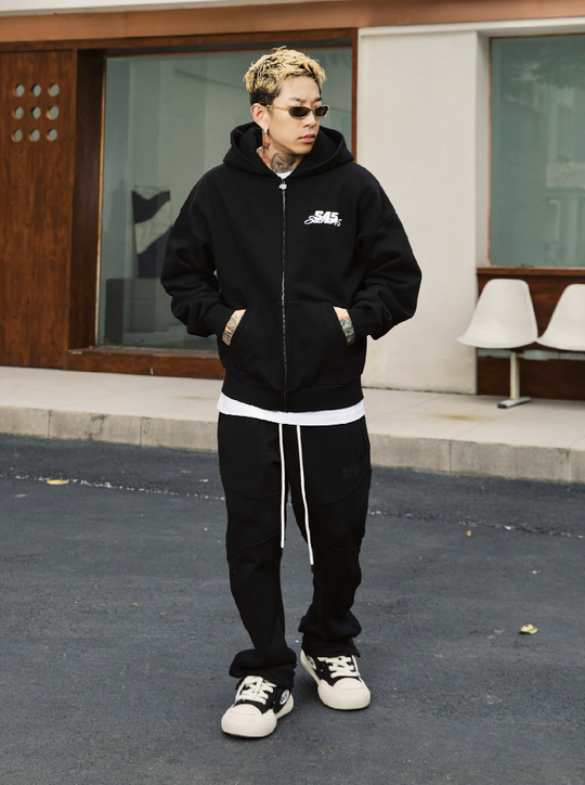 S45 Twisted Loop Logo Zipper Hoodie