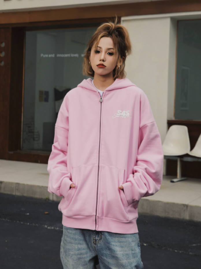 S45 Twisted Loop Logo Zipper Hoodie