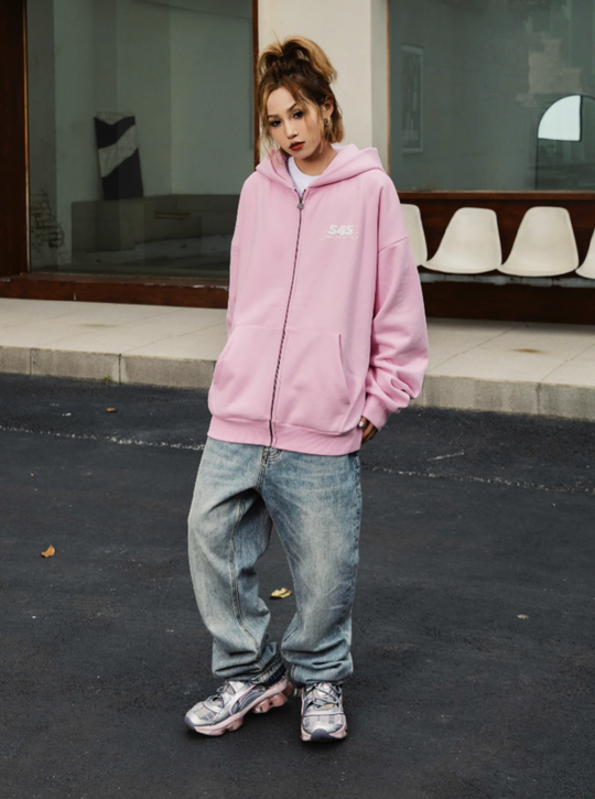 S45 Twisted Loop Logo Zipper Hoodie