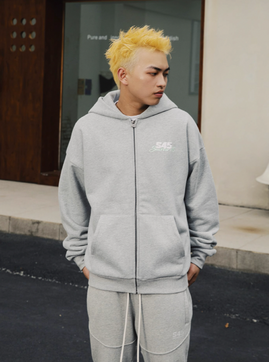 S45 Twisted Loop Logo Zipper Hoodie