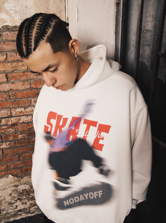 S45 Skateboarding Print Hoodie