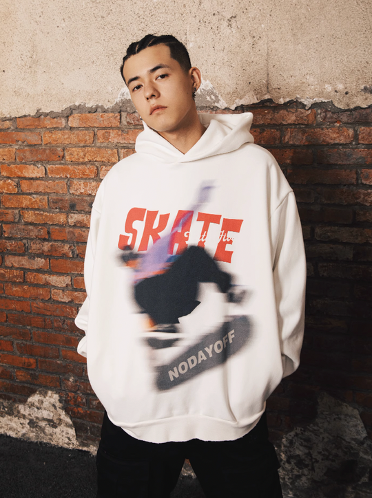 S45 Skateboarding Print Hoodie