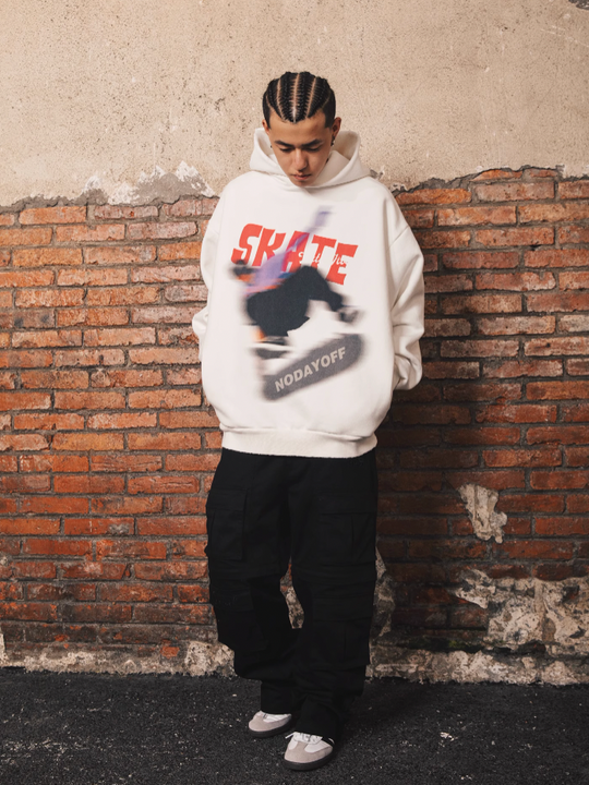 S45 Skateboarding Print Hoodie