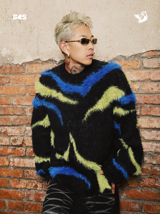 S45 Mink Color Block Knit Sweater