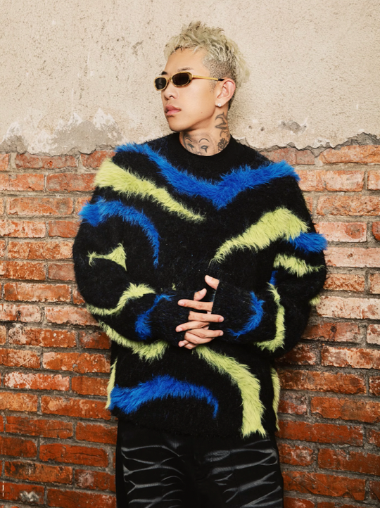 S45 Mink Color Block Knit Sweater