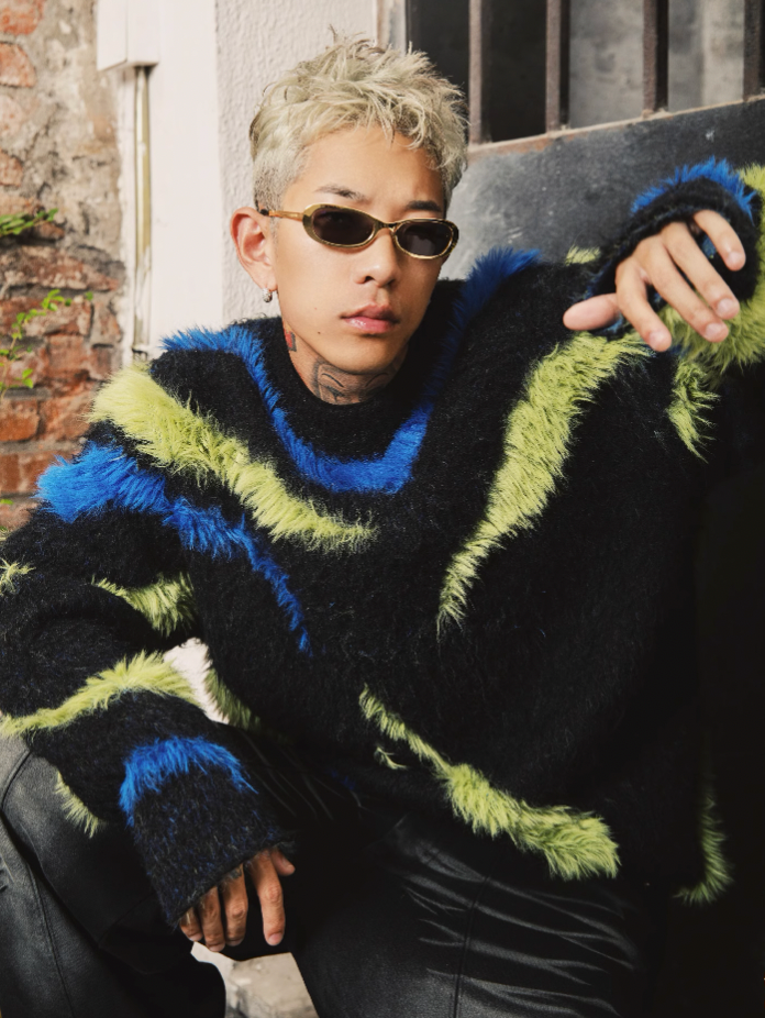 S45 Mink Color Block Knit Sweater