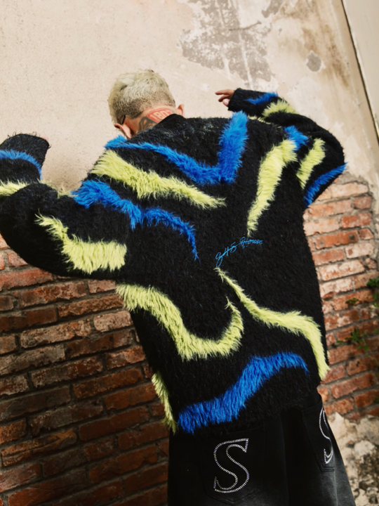 S45 Mink Color Block Knit Sweater