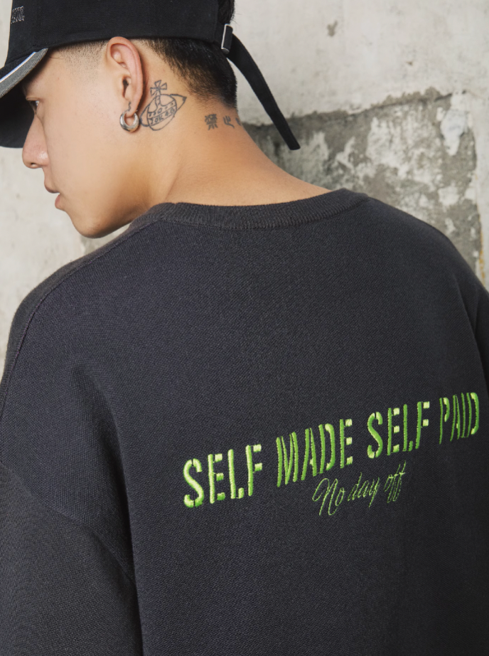 S45 Monogrammed Slogan Embroidered Knit Sweater