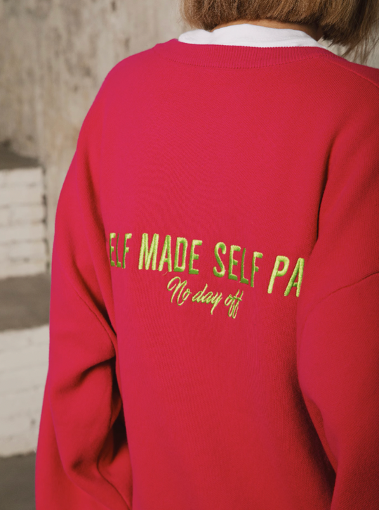 S45 Monogrammed Slogan Embroidered Knit Sweater