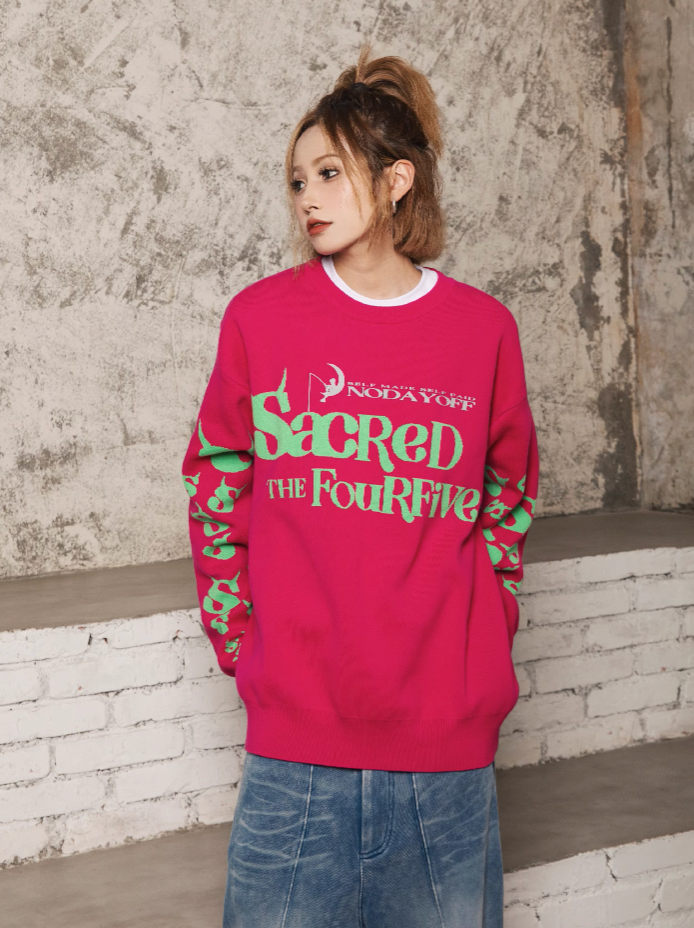 S45 Monster Spoof Logo Knit Sweater