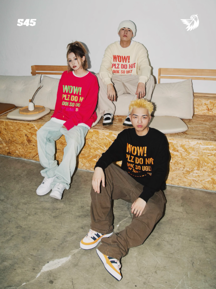 S45 Dotted Line Slogan Knit Sweater