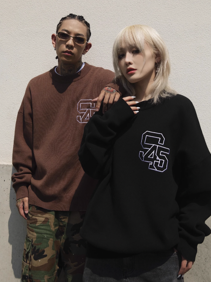 S45 Embroidered Logo Multicolor Knit Sweater