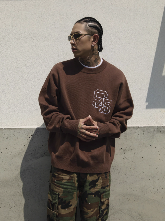 S45 Embroidered Logo Multicolor Knit Sweater