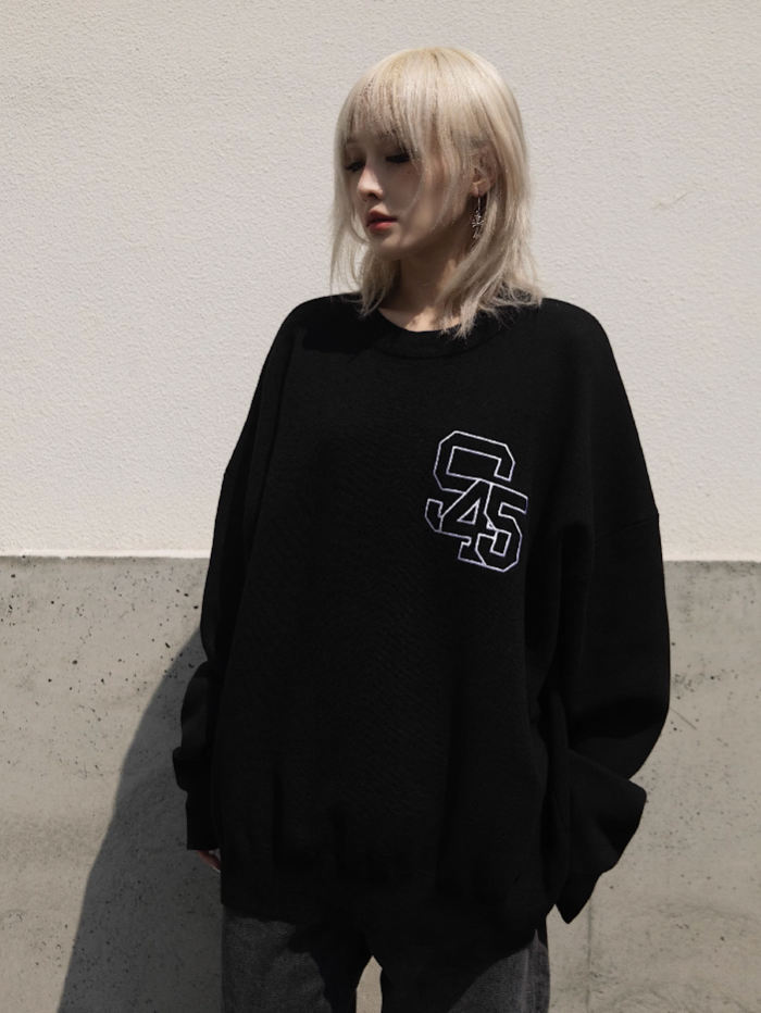 S45 Embroidered Logo Multicolor Knit Sweater