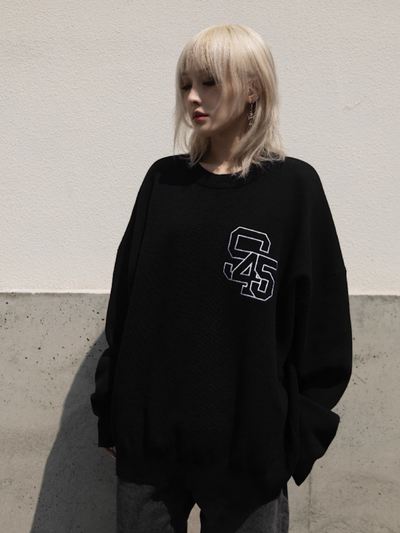 S45 Embroidered Logo Multicolor Knit Sweater