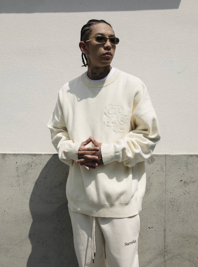 S45 Embroidered Logo Multicolor Knit Sweater