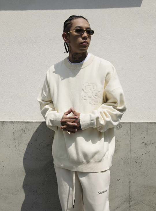 S45 Embroidered Logo Multicolor Knit Sweater