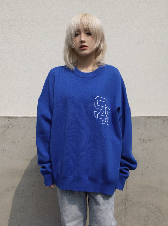 S45 Embroidered Logo Multicolor Knit Sweater