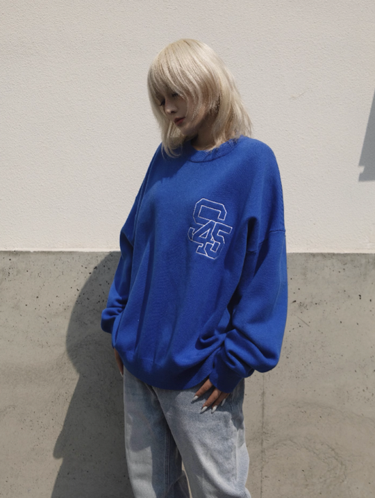 S45 Embroidered Logo Multicolor Knit Sweater