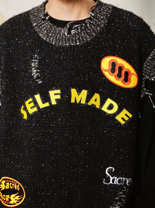 S45 Octopus Destruction Mixed Knit Vest