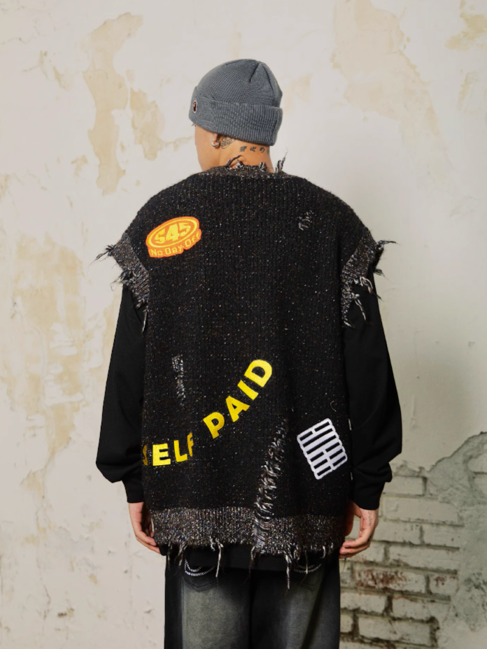 S45 Octopus Destruction Mixed Knit Vest