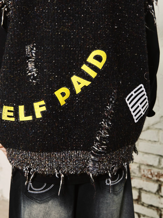 S45 Octopus Destruction Mixed Knit Vest