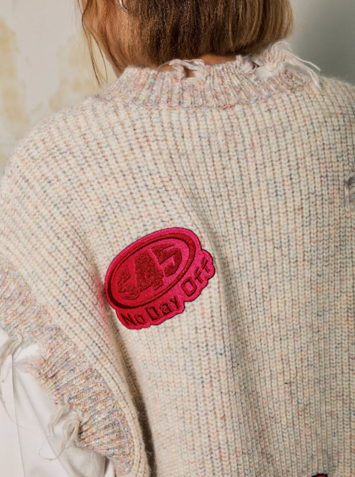 S45 Octopus Destruction Mixed Knit Vest