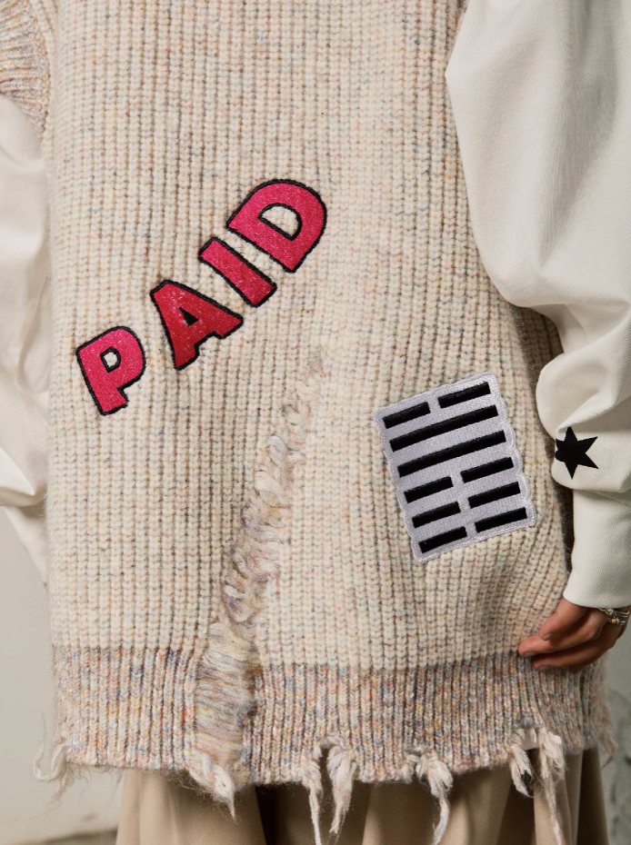 S45 Octopus Destruction Mixed Knit Vest