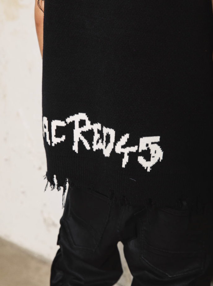 S45 Portrait Rock Destruction Knit Vest